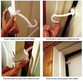 img 3 attached to 🚪 Childproof Door Lock & Pinch Guard by DOOR MONKEY - For Door Knobs & Lever Handles - Easy Installation - No Tools or Tape Needed - Baby Safety Lock for Kids - Portable & Effective for Pets