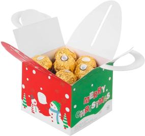 img 1 attached to 🎁 Gospire 24 Christmas Candy Boxes Party Favor Xmas Eve Box Gift Bags - 3 Adorable Styles for Xmas Parties