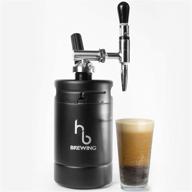 ☕️hb brewing nitro cold brew coffee maker - двойная стенка с вакуумным герметичным уплотнением - хранит жидкость холодной 24 часа - набор для домашнего мини-диспенсера кегляной системы. логотип