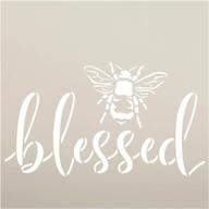 🐝 blessed bee stencil by studior12: farmhouse bumblebee decor, inspirational spring word art for home, classroom, and diy projects. paint wood signs with reusable mylar template - available in various sizes (9 x 9 inch) logo