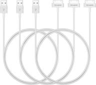 🔌 6ft iphone charger 30 pin cable - usb sync for iphone 4 / 4s, ipad 1/2/3, ipod touch, ipod nano - 3-pack bundle with iphone 3g / 3gs case logo