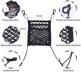 img 1 attached to 🚗 Car Seat Net Organizer: Universal Stretchy Backseat Dog Barrier, Tissue Purse Holder, Driver Storage Netting Pouch, Pet Disturb Stopper, Seat Mesh Obstacle - 3-Layer