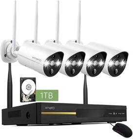 img 4 attached to XMARTO Prime 8CH 2K HD беспроводная система видеонаблюдения с цветным ночным видением, определением человека/животного, двусторонней аудиосвязью и HDD на 1 ТБ (включая умные огни и сирену) - WPS2K84-1TB.