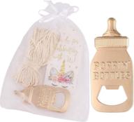 yuokwer 48 pack bottle shaped bottle opener - perfect baby shower, 🍼 1st birthday, wedding or party favor & keepsake decoration in white (set of 48) логотип