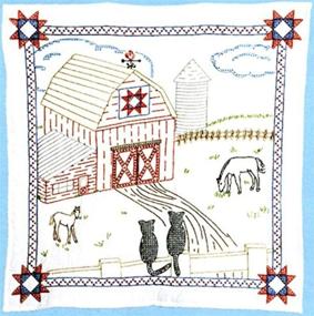 img 1 attached to 🔲 Dempsey Stamped White Wall/Lap Quilt, 36x36, Barn - Shop Now!