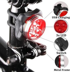 img 2 attached to 🚲 USB Rechargeable Bike Lights - Super Bright Front and Back LED Bike Light Set - Safety Cycling Light Kit for Road and Mountain Biking, Skateboarding, and Helmet Use - Apremont