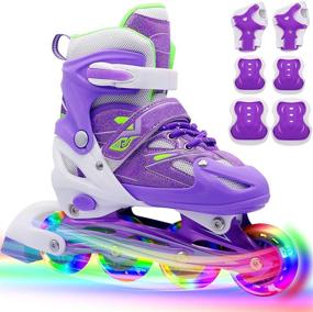 img 4 attached to Adjustable Roller Skates for Girls and Ladies 🛼 - PETUOL Children's Inline Skates with Full Light Up Wheels