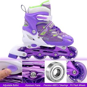 img 2 attached to Adjustable Roller Skates for Girls and Ladies 🛼 - PETUOL Children's Inline Skates with Full Light Up Wheels