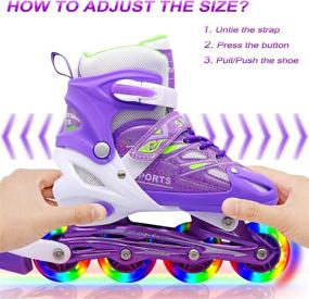 img 1 attached to Adjustable Roller Skates for Girls and Ladies 🛼 - PETUOL Children's Inline Skates with Full Light Up Wheels