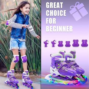 img 3 attached to Adjustable Roller Skates for Girls and Ladies 🛼 - PETUOL Children's Inline Skates with Full Light Up Wheels