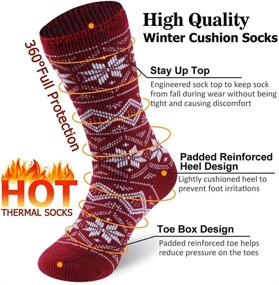 img 1 attached to 🧦 Insulated Thermal Socks, Sunew Winter Heat-Retaining Thick Heavy Crew Socks for Women and Men