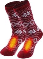 🧦 insulated thermal socks, sunew winter heat-retaining thick heavy crew socks for women and men логотип