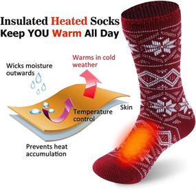 img 2 attached to 🧦 Insulated Thermal Socks, Sunew Winter Heat-Retaining Thick Heavy Crew Socks for Women and Men