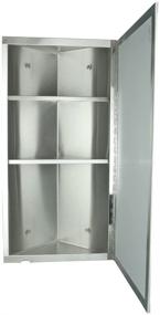 img 1 attached to 🚽 Brushed Stainless Steel Bathroom Storage: Infinity Corner Wall Mount Medicine Cabinet with Mirror, Hanging Triple Shelf Storage Cabinet 23.6 X 11.8 Inches, Opens Left to Right - by Renovators Supply