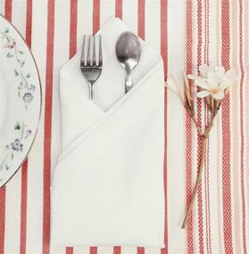 img 2 attached to 🍽️ COTTON CRAFT Classic Cotton Luncheon Dinner Napkins – Set of 12 - Mitered Corners - 20x20 inch - White - Reusable & Washable Cloth for Everyday Use