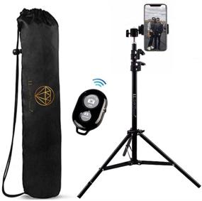 img 2 attached to 📸 LL Gold Diamond Phone Tripod Stand: 26-82-inch Portable Selfie Stick & iPhone Tripod with Remote