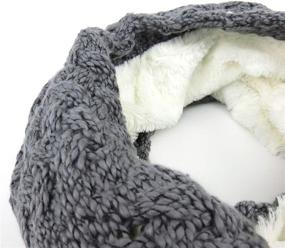 img 2 attached to 🧣 Double Velvet Infinity Scarf: Stylish Ribbed Knit Neck Warmer for Men and Women - Cozy Fleece Lined Circle Loop Scarf