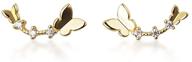 butterfly earrings sterling rhinestone hypoallergenic girls' jewelry logo