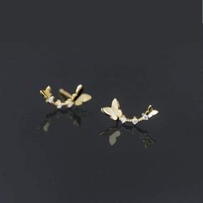 img 1 attached to Butterfly Earrings Sterling Rhinestone Hypoallergenic Girls' Jewelry