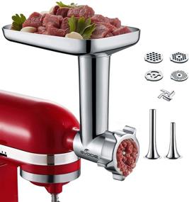 img 4 attached to 🍲 Enhance Your KitchenAid Stand Mixer with GVODE Metal Food Grinder Attachment, Complete with 2 Sausage Stuffer Accessories for Superior Performance
