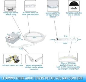 img 2 attached to Ledimwo 6 inch 12W 5000K 1100lm No-Flicker No-Buzz Dimmable Recessed 💡 Lighting 6-Pack: Energy Star & ETL Certified LED Can Lights with Junction Box