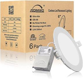 img 4 attached to Ledimwo 6 inch 12W 5000K 1100lm No-Flicker No-Buzz Dimmable Recessed 💡 Lighting 6-Pack: Energy Star & ETL Certified LED Can Lights with Junction Box