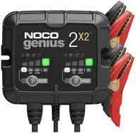 🔌 noco genius 2x2 smart charger: 2-bank, 4-amp (2-amp/bank), fully-automatic for 6v and 12v batteries – battery charger, maintainer, trickle charger, desulfator w/ temperature compensation logo