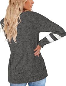 img 2 attached to 👚 Striped Long Sleeve Crewneck Sweatshirts - Color Block Tunic Tops for Women (Sizes S-XXL)