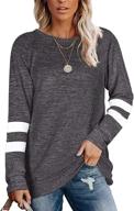 👚 striped long sleeve crewneck sweatshirts - color block tunic tops for women (sizes s-xxl) logo