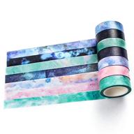 🌌 add a cosmic touch to your crafts: yubbaex galaxy washi tape set - 7 rolls of starry printed decorative tapes for diy crafts, planners, scrapbooking, and more! logo