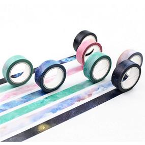 img 3 attached to 🌌 Add a Cosmic Touch to Your Crafts: YUBBAEX Galaxy Washi Tape Set - 7 Rolls of Starry Printed Decorative Tapes for DIY Crafts, Planners, Scrapbooking, and More!