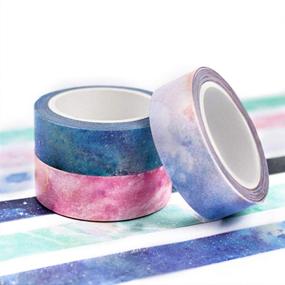 img 1 attached to 🌌 Add a Cosmic Touch to Your Crafts: YUBBAEX Galaxy Washi Tape Set - 7 Rolls of Starry Printed Decorative Tapes for DIY Crafts, Planners, Scrapbooking, and More!