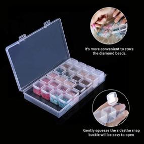 img 1 attached to Ultimate Organization: 28 Grids Diamond Painting Box Set for DIY Craft | Secure Storage Case for Rhinestone Accessories, Mosaic Kits, and Diamond Stones (2 Pack)