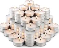 🕯️ 100 bulk montopack unscented tea lights candles – long lasting & smokeless paraffin votive mini tealight candles, ideal for home, pool, weddings, shabbat, and emergencies (white) logo
