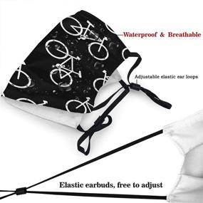 img 1 attached to 🚴 High-Quality HUASiHIFI Graphic Bicycle Black Face Masks: Washable, Reusable Bandanas for Unisex Outdoor Sports (20cm)