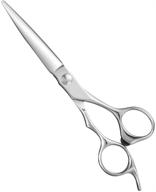 aolanduo hair cutting scissor (6 inch): extremely sharp jp440c stainless steel scissor for barbers & salon stylists - offset design with smooth motion fine craftsmanship - professional grade barber scissor logo