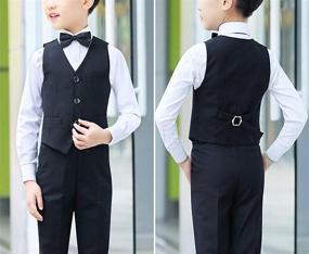 img 1 attached to 👖 Stylish and Versatile Black Dress Pants for Toddler Boys' Formal Attire and Suits
