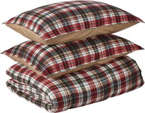 img 4 attached to 🔴 Eddie Bauer Astoria Collection Comforter Set - Ultra-Soft Bedding - Reversible, Cool, Breathable - Machine Washable - Full/Queen Size - Red