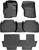 🔲 maxliner 3 row custom fit floor mats set for 2011-2020 mitsubishi outlander - black (excludes outlander sport models) logo