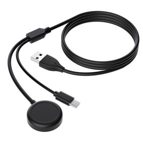 img 4 attached to 🔌 Зарядное устройство Samsung Galaxy Watch, 2 в 1 многозарядный кабель для Samsung Galaxy Watch 3/Active 1/2, USB кабель зарядного устройства типа C совместимый с Samsung S21/S20/10/9/8 и другими устройствами с типом C, 3.3FT.