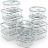 🍽️ versatile and durable 24 pc glass food storage containers with airtight lids - microwave, oven, freezer & dishwasher safe - bpa/pvc-free - small & large sizes - reusable round, square & rectangle bento containers логотип