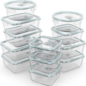 img 4 attached to 🍽️ Versatile and Durable 24 Pc Glass Food Storage Containers with Airtight Lids - Microwave, Oven, Freezer & Dishwasher Safe - BPA/PVC-Free - Small & Large Sizes - Reusable Round, Square & Rectangle Bento Containers