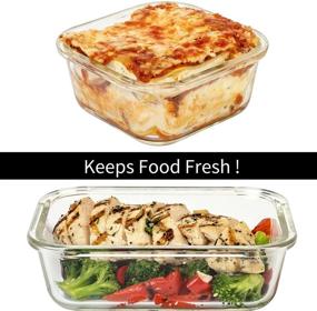 img 1 attached to 🍽️ Versatile and Durable 24 Pc Glass Food Storage Containers with Airtight Lids - Microwave, Oven, Freezer & Dishwasher Safe - BPA/PVC-Free - Small & Large Sizes - Reusable Round, Square & Rectangle Bento Containers