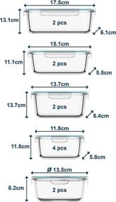 img 3 attached to 🍽️ Versatile and Durable 24 Pc Glass Food Storage Containers with Airtight Lids - Microwave, Oven, Freezer & Dishwasher Safe - BPA/PVC-Free - Small & Large Sizes - Reusable Round, Square & Rectangle Bento Containers