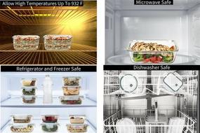 img 2 attached to 🍽️ Versatile and Durable 24 Pc Glass Food Storage Containers with Airtight Lids - Microwave, Oven, Freezer & Dishwasher Safe - BPA/PVC-Free - Small & Large Sizes - Reusable Round, Square & Rectangle Bento Containers