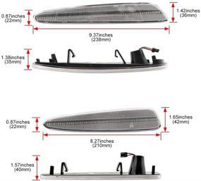 img 1 attached to NSLUMO LED Side Marker Lights for Chevy Corvette C6 Z06 ZR1 2005-2013 - Clear Lens Amber Front & Rear Red C6 Marker Lights to Upgrade OEM Sidemarker Lamps