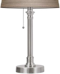 img 1 attached to 💡 Set of 2 Modern Table Lamps for Bedroom Living Room - Silver Finish, Pull Chain, Small Desk Lamps for Bedside or Night Stand