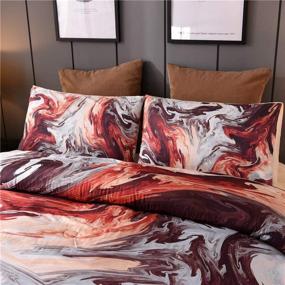 img 3 attached to 🎨 Marble Queen Size Comforter Set: Vibrant Bedding with Oil Painting Design - 3 Pcs Set Including Matching Pillow Sham