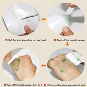 img 3 attached to 💧 4 inch * 11yard Transparent Stretch Adhesive Tattoo Bandage - Waterproof and Fixing Dressing Tape