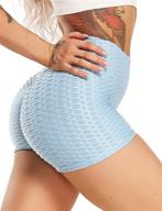 🍑 seasum brazilian textured booty leggings shorts: ultimate anti-cellulite scrunch butt lift for women's workouts логотип